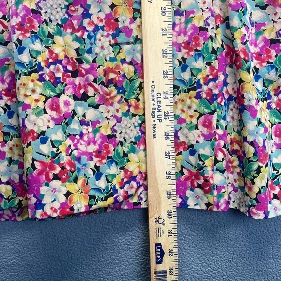 VINTAGE - Albert Nipon Floral Blazer 100% Silk,Size 14,Dry Clean - Picture 6 of 10